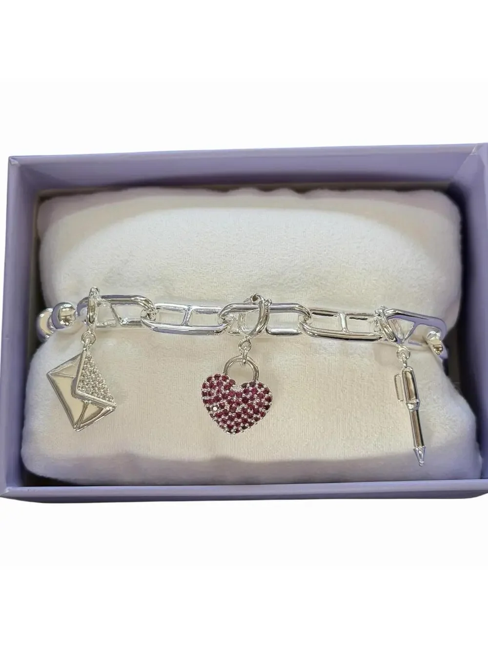 Bomb Party Charmelier Charm Bracelet “Written With All My Love” Heart on Silver